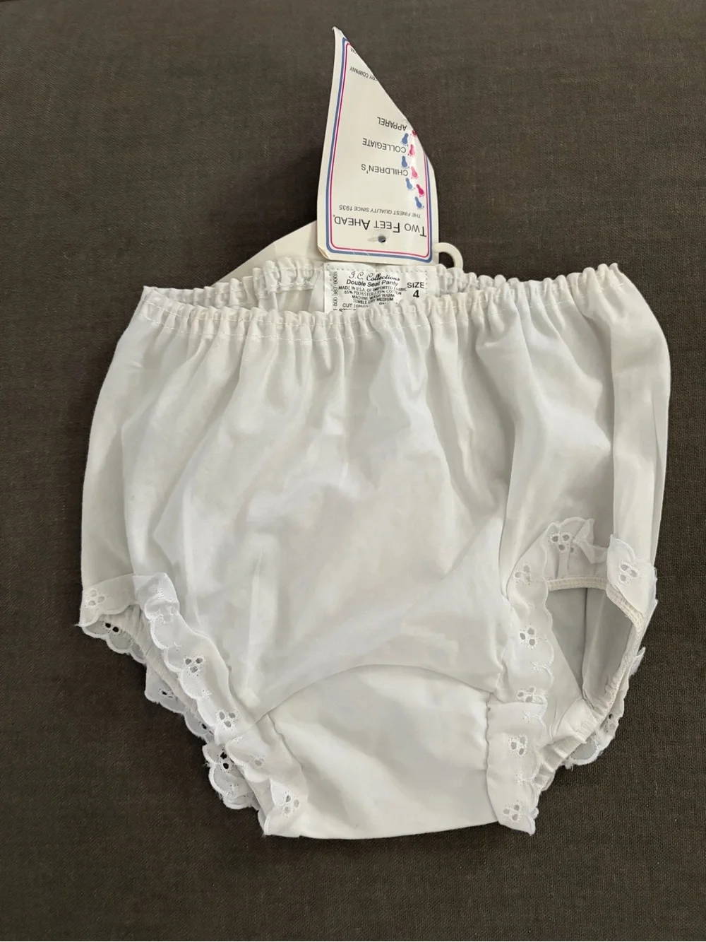 New Clemson Kids White Eyelet Bloomers